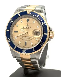 PRE-OWNED ROLEX SUBMARINER DATE 16613 - CHAMPAGNE DIAL - 2 TONE WATCH S108067