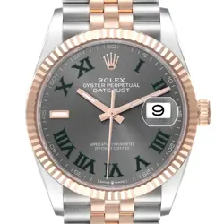 ROLEX DATEJUST 36 WIMBLEDON DIAL STEEL ROSE GOLD MENS WATCH 126231 BOX CARD