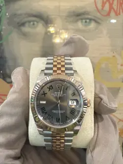 ROLEX DATEJUST 41MM TWO TONE ROSE GOLD JUBILEE WIMBLEDON 2020 COMPLETE