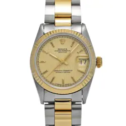 ROLEX DATEJUST 68273 CHAMPAGNE TAPESTRY WATCH 656861