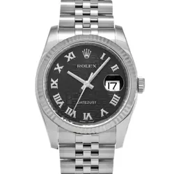 ROLEX DATEJUST 116234 BLACK COMPUTER WATCH 670661