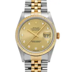 ROLEX DATEJUST 16233G CHAMPAGNE/DIAMOND WATCH 670241