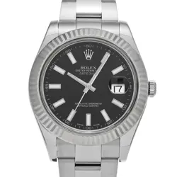 ROLEX DATEJUSTII 116334 BLACK WATCH 670644