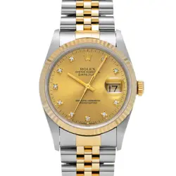 ROLEX DATEJUST 16233G CHAMPAGNE/DIAMOND WATCH 669921