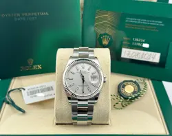 2024 ROLEX DATEJUST 126234 SILVER DIAL STEEL 18K GOLD BEZEL BOX PAPER 36MM