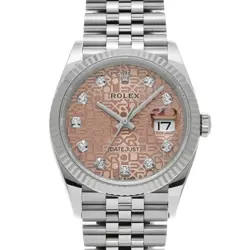 ROLEX DATEJUST 36 126234G ROSE COLOR COMPUTER/DIAMOND WATCH 658715