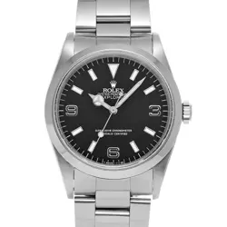 ROLEX EXPLORER BLACKOUT WHITE LETTER 14270 BLACK WATCH 663881
