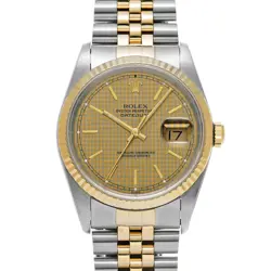 ROLEX DATEJUST 16233 CHAMPAGNE HOUNDSTOOTH WATCH 665270