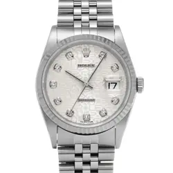 ROLEX DATEJUST 16234G SILVER COMPUTER/DIAMOND WATCH 656167