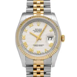 ROLEX DATEJUST 116233 IVORY PYRAMID WATCH 663878