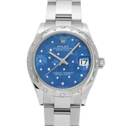 ROLEX DATEJUST 31 278344RBR AZZURRO BLUE FLORAL MOTIF/DIAMOND WATCH 667229