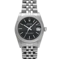 ROLEX DATEJUST 78274 BLACK WATCH 648546