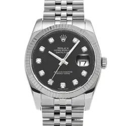 ROLEX DATEJUST 116234G BLACK/DIAMOND WATCH 669057