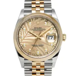 ROLEX DATEJUST 36 126203G GOLDEN PALM MOTIF/DIAMOND WATCH 669105
