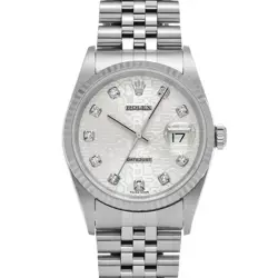 ROLEX DATEJUST 16234G SILVER COMPUTER/DIAMOND WATCH 668631