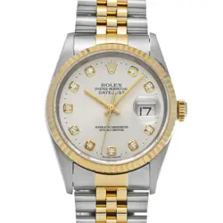 ROLEX DATEJUST 16233G SILVER/DIAMOND WATCH 667168