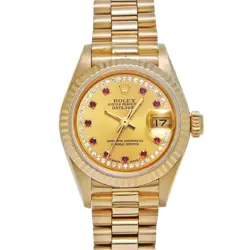 ROLEX DATEJUST 69178LR CHAMPAGNE/MILLIARD DIAMOND/RUBY WATCH 657646