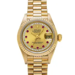ROLEX DATEJUST 69178LR CHAMPAGNE/MILLIARD DIAMOND/RUBY WATCH 668783