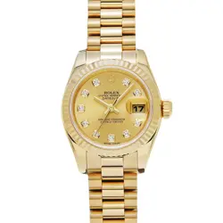ROLEX DATEJUST 179178G CHAMPAGNE/DIAMOND WATCH 647746
