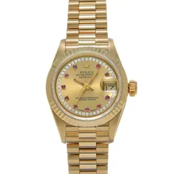 ROLEX DATEJUST 69178LR CHAMPAGNE/MILLIARD DIAMOND/RUBY WATCH 640570