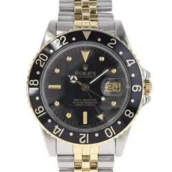 USED ROLEX GMT MASTER 16753 BLACK CASE: 40MM MEN'S WATCH #101015
