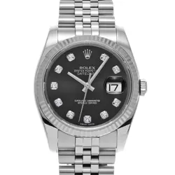ROLEX DATEJUST 116234G BLACK/DIAMOND WATCH 680759