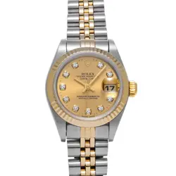 ROLEX DATEJUST 69173G CHAMPAGNE/DIAMOND WATCH 677605