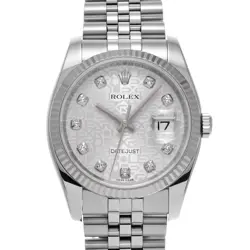 ROLEX DATEJUST 116234G SILVER COMPUTER/DIAMOND WATCH 681781