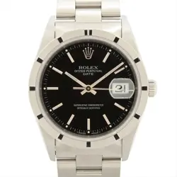 ROLEX OYSTER PERPETUAL 15210 SS SS AT BLACK DIAL 3 EXTRA LINKS