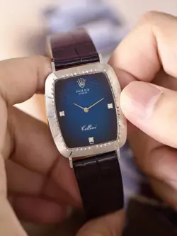 1976 Rolex Cellini All Original Rare Blue Vignette Dial 4087-9