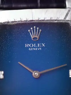 1976 Rolex Cellini All Original Rare Blue Vignette Dial 4087-9