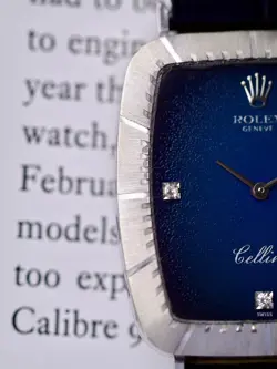 1976 Rolex Cellini All Original Rare Blue Vignette Dial 4087-9