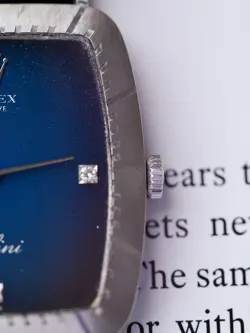 1976 Rolex Cellini All Original Rare Blue Vignette Dial 4087-9
