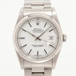 ROLEX DATEJUST 16200 SS SS AT WHITE DIAL 2 EXTRA LINKS