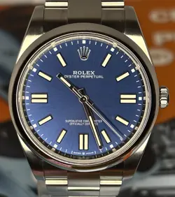ROLEX OYSTER PERPETUAL 41MM 124300 BLUE DIAL COMPLETE SET!