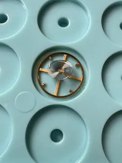 ORIGINAL ROLEX CALIBER 3130 BALANCE WHEEL. SPIRAL HAS TO BE FIXED BUT AXIS IS OK