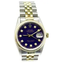 ROLEX DATEJUST PURPLE DIAMOND DIAL 18K YELLOW GOLD *ONE-YEAR WARRANTY*