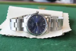 RARE 1975 ROLEX AIR-KING OYSTER BRACELET BLUE DIAL 34MM AUTOMATIC  WATCH - 5500