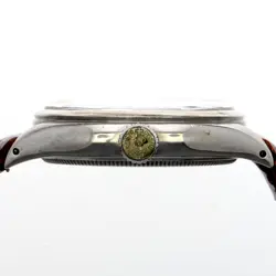 ROLEX 6094 PRECISION SILVER DIAL SS LEATHER HAND-WOUND UNISEX ACCESSORIES WATCH