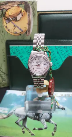 LADY'S ROLEX DATEJUST WATCH - DOUBLE BOXED, BOOKLET, HANG TAG & FULLY SERVICED