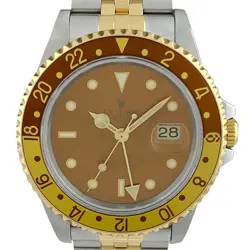 ROLEX GMT Master 2 16713 Brown Dial 40mm SS/YG Automatic Men's Watch