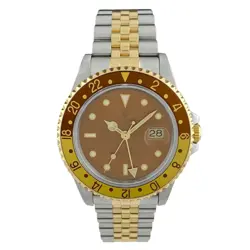 ROLEX GMT Master 2 16713 Brown Dial 40mm SS/YG Automatic Men's Watch