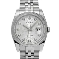 ROLEX DATEJUST 116234G SILVER CASE SIZE 36×36MM MEN'S USED WATCH #72821