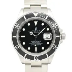 ROLEX SUBMARINER DATE 16610 BLACK MEN'S USED WATCH #777621