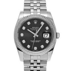 ROLEX DATEJUST 116234G BLACK CASE SIZE 36×36MM MEN'S USED WATCH #71821
