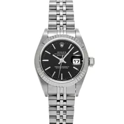 ROLEX DATEJUST 79174 BLACK CASE SIZE 26×26MM LADIES USED WATCH #7111121