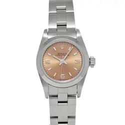 ROLEX OYSTER PERPETUAL 67180 PINK CASE SIZE 24×24MM LADIES USED WATCH #71221