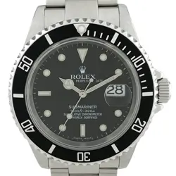 ROLEX SUBMARINER DATE 16610 BLACK CASE SIZE 40MM MEN'S USED WATCH #757621
