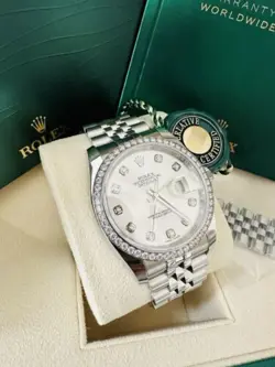 Men’s Rolex Datejust 36 Ref 116244 With Factory  Set Diamond Dial & Bezel ~ 😍