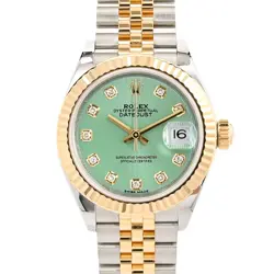 ROLEX DATEJUST 28 279173G/J GREEN CASE SIZE 28MM LADIES USED WATCH #71021